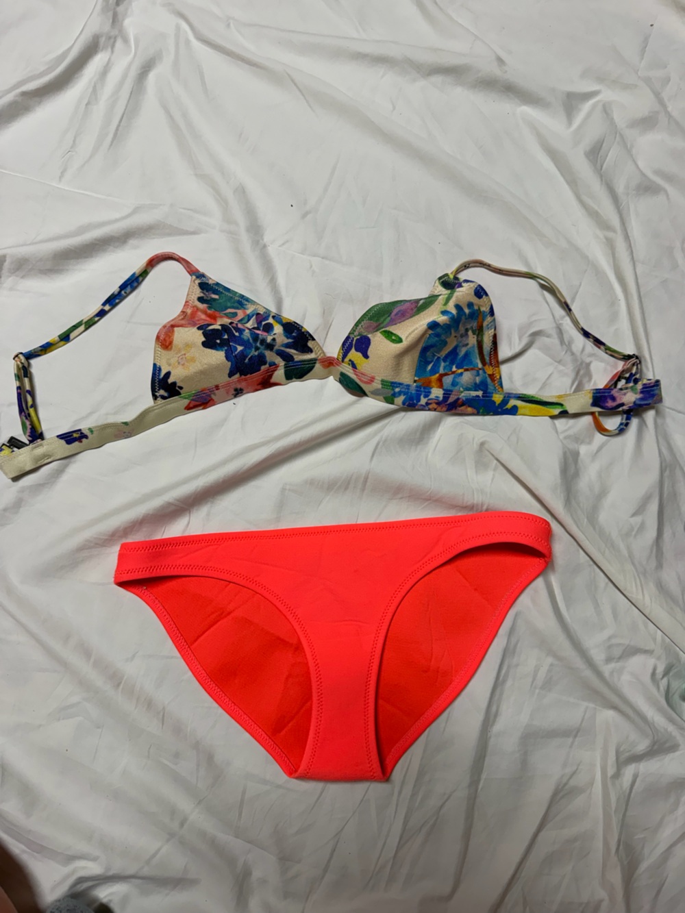 triangl swimwear Neon Coral & Flower Bikini - Picture 1 of 12